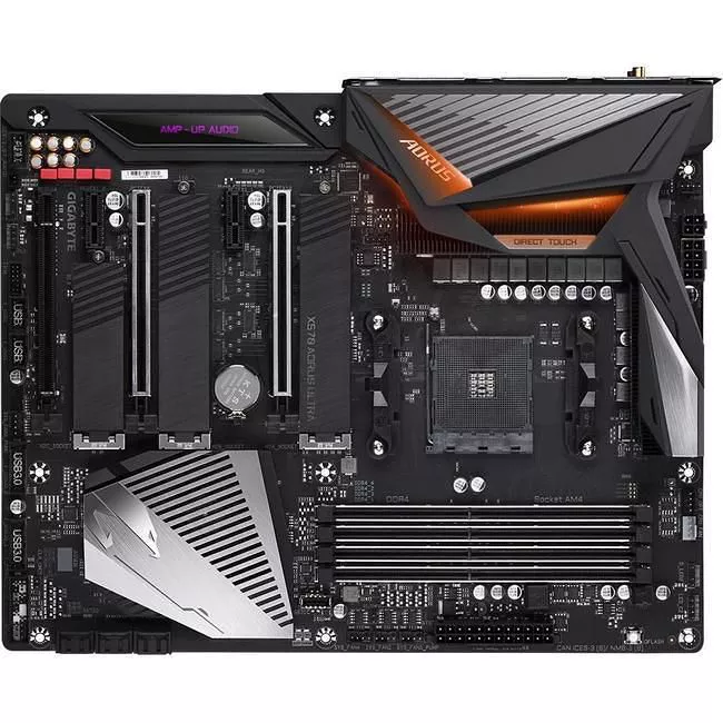 GIGABYTE X570 AORUS ULTRA Desktop Motherboard - 1x Socket AM4 - AMD X570 - 4x DDR4 - RAID - 3x M.2 - 3x PCIe x16 - Wi-Fi - 1x RJ-45 - ATX