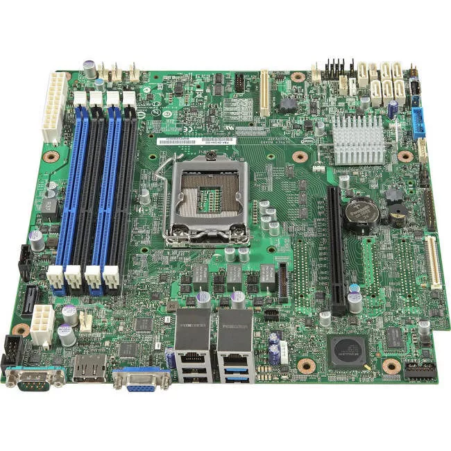 Intel DBS1200V3RPM Server Motherboard - 1x Socket H3 LGA-1150 - Intel C224 - 4x DDR3 - RAID - 2x RJ-45 - Micro ATX