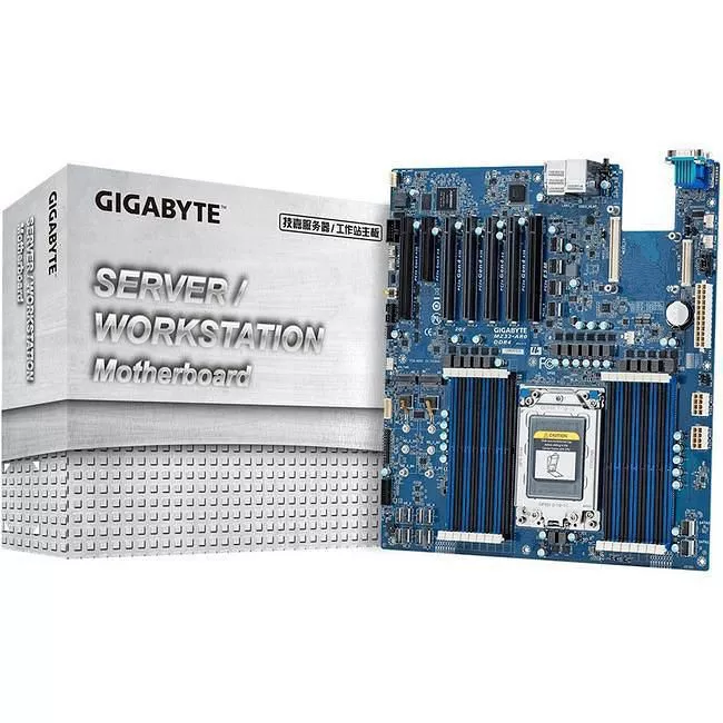 GIGABYTE MZ32-AR0 Server Motherboard - 1x Socket SP3 - AMD 16x DDR4 - No - 2x M.2 - 6x PCIe x16 - 3x RJ-45 - EATX