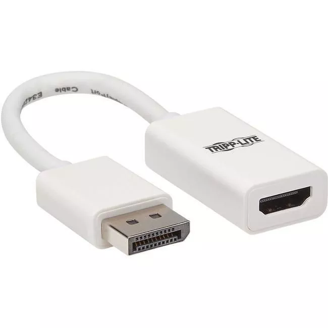 Tripp Lite P136-06N-HDR-W DisplayPort to HDMI Active Adapter (M/F) - 4K 60Hz HDR DP 1.2 HDCP 2.2 White 6 in.