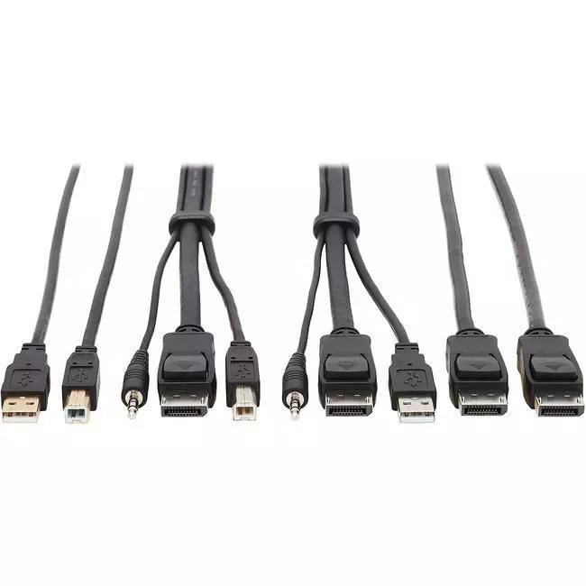 Tripp Lite P783-006-DPU DisplayPort KVM Cable Kit 4K USB 3.5mm 3xM/3xM USB MM DP MM 6ft