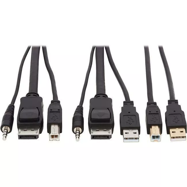 Tripp Lite P783-006-U DisplayPort KVM Cable Kit 4K USB 3.5mm Audio 3xM/3xM USB M/M 6ft