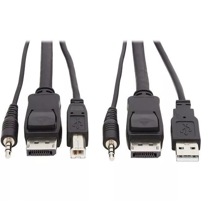 Tripp Lite P783-010 DisplayPort KVM Cable Kit 3 in 1 4K USB 3.5mm Audio 3xM/3xM 10ft