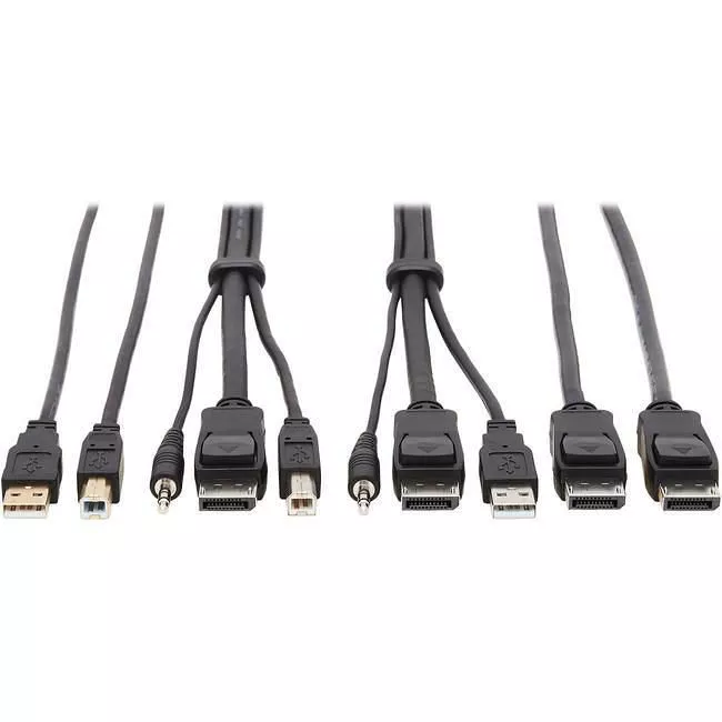 Tripp Lite P783-010-DPU DisplayPort KVM Cable Kit 4K USB 3.5mm 3xM/3xM USB MM DP MM 10ft