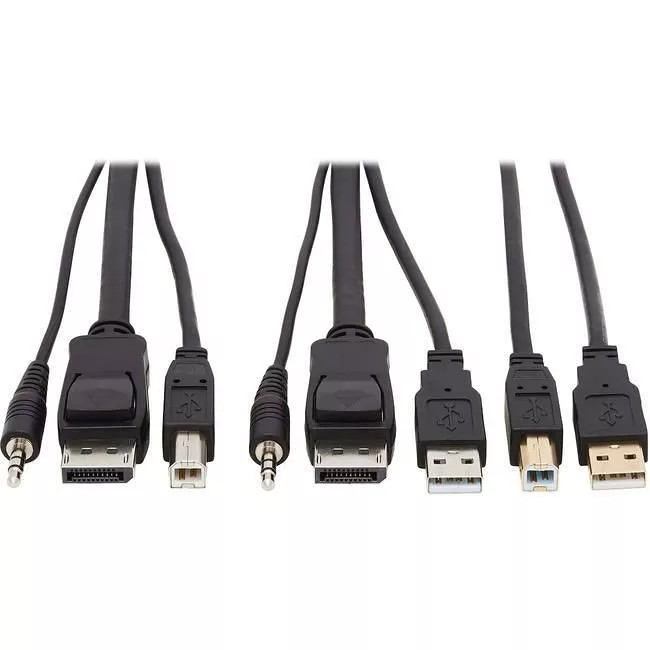 Tripp Lite P783-010-U DisplayPort KVM Cable Kit 4K USB 3.5mm Audio 3xM/3xM USB MM 10ft