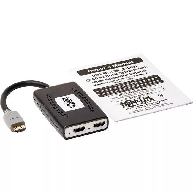 Tripp Lite B118-002-HDR-V2 2-Port HDMI Splitter - HDMI 2.0, 4K @ 60 Hz, 4:4:4, Multi-Resolution