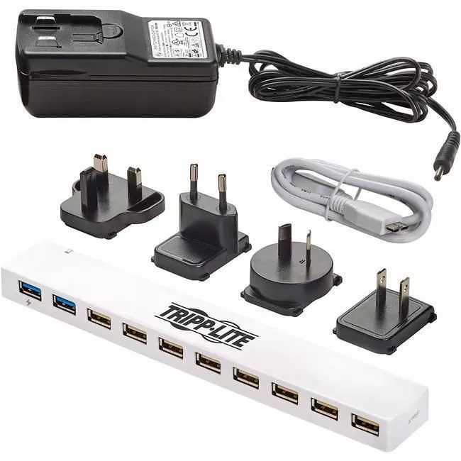 Tripp Lite U360-010C-2X3 10-Port USB 3.x (5Gbps) / USB 2.0 Combo Hub - USB Charging 2 USB 3.x & 8 USB 2.0 Ports