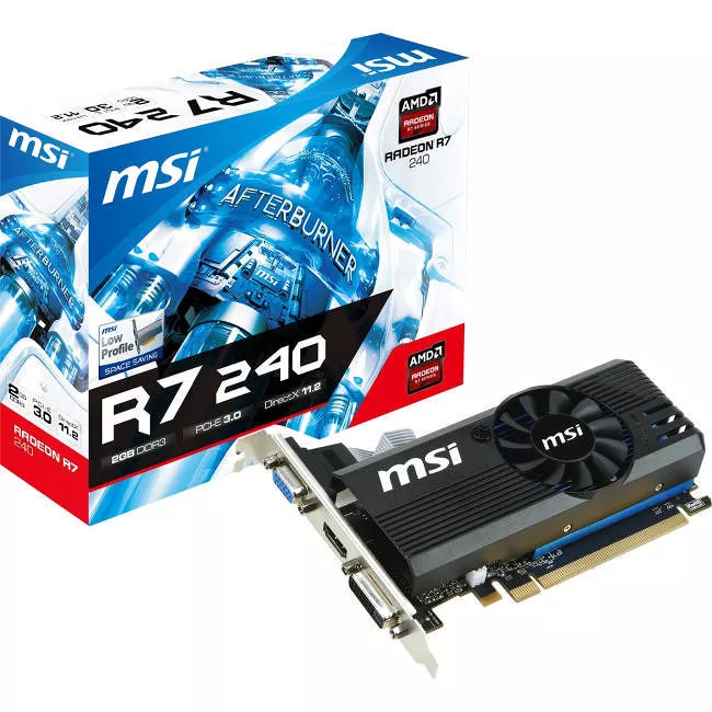 MSI R7 240 2GD3 LP Radeon R7 240 Graphic Card - 730 MHz Core - 2 GB DDR3 SDRAM - PCI-E 3.0 x16 - LP