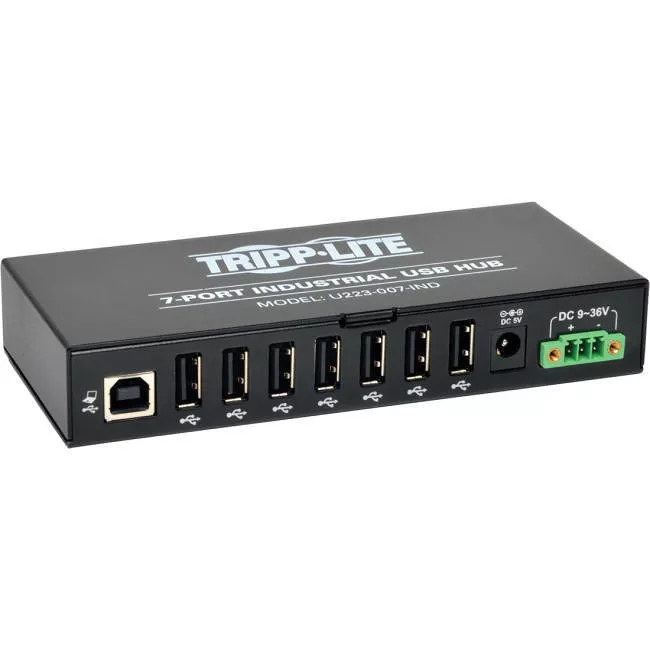 Tripp Lite U223-007-IND 7-Port Rugged Industrial USB 2.0 Hi-Speed Hub w 15KV ESD Immunity