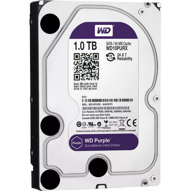 WD WD10PURX Purple Hard Drive - 1 TB - 64 MB - 3.5 - SATA