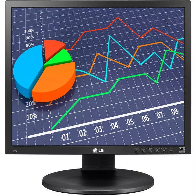 LG 19MB35PM-B 19" Class SXGA LCD Monitor - 5:4 - Dark Anthracite, Black