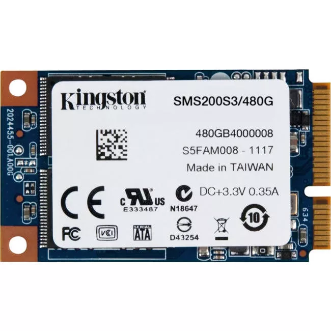 Kingston SMS200S3/480G SSDNow mS200 SSD - 480 GB - Internal - mini-SATA - SATA