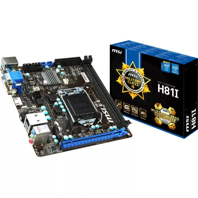 MSI H81I Desktop Motherboard - Intel H81 Chipset - Socket H3 LGA-1150 - Mini ITX