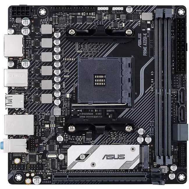 ASUS 90MB11T0-M0AAY0 Desktop Motherboard - 1x Socket AM4 - AMD A320 - 2x DDR4 - RAID - 1x M.2 - 1x PCIe x16 - 1x RJ-45 - Mini ITX