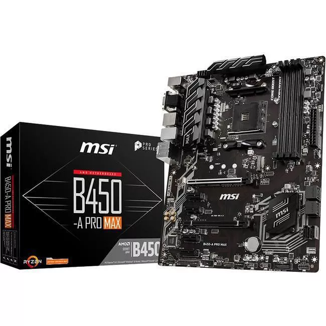 MSI B450APROMAX Desktop Motherboard - AMD B450 - Socket AM4 - ATX