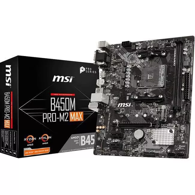 MSI B450MPM2MAX AMD Chipset - Socket AM4 - B450M PRO-M2 MAX 2DIMMS MATX