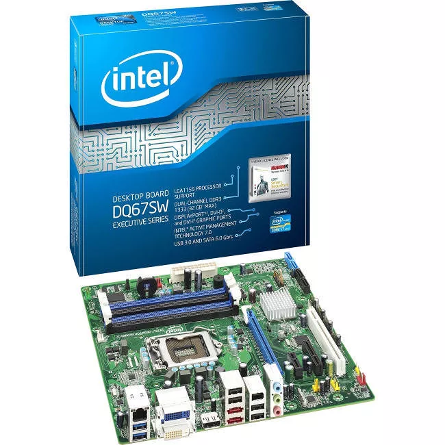 Intel BOXDQ67SWB3 Desktop Motherboard - 1x Socket H2 LGA-1155 - Intel Q67 Express - 4x DDR3 - RAID - 1x PCIe x16 - Micro ATX