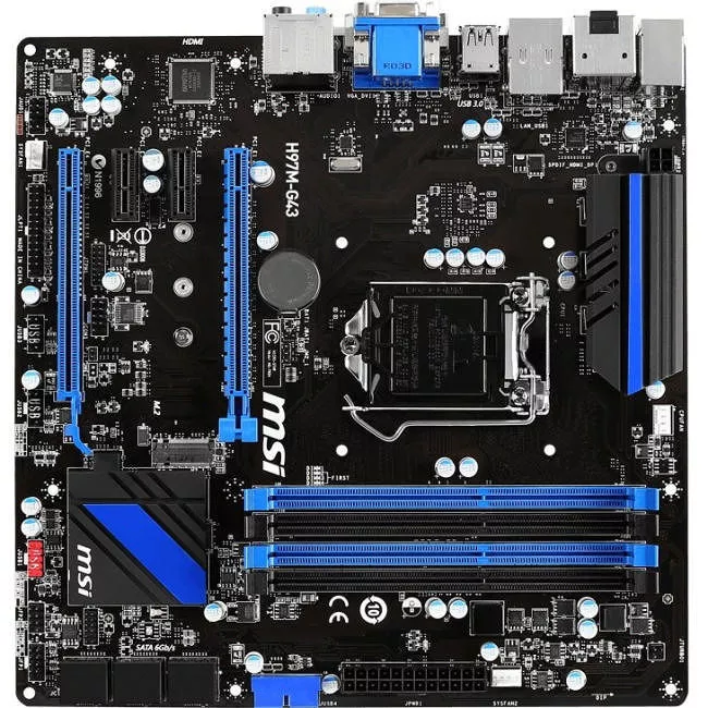 MSI H97M-G43 Desktop Motherboard - 1x Socket H3 LGA-1150 - Intel H97 Express - 4x DDR3 - RAID - 1x M.2 - 2x PCIe x16 - 1x RJ-45 - Micro ATX