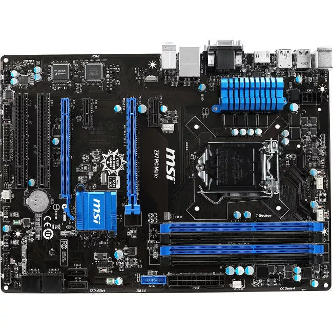 MSI Z97 PC MATE Desktop Motherboard - 1x Socket H3 LGA-1150 - Intel Z97 Express - 4x DDR3 - RAID - 2x PCIe x16 - 1x RJ-45 - ATX