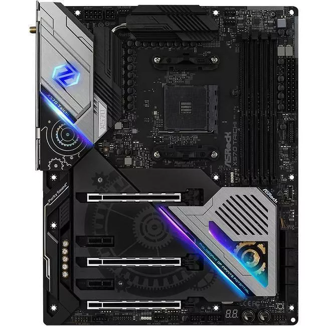 ASRock X570 TAICHI Desktop Motherboard - 1x Socket AM4 - AMD X570 - 4x DDR4 - RAID - 3x M.2 - 3x PCIe x16 - Wi-Fi - 1x RJ-45 - ATX