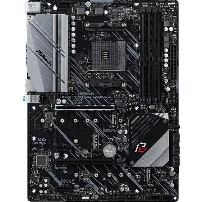 ASRock X570 PHANTOM GAMING 4 Desktop Motherboard - 1x Socket AM4 - AMD X570 - 4x DDR4 - RAID - 3x M.2 - 2x PCIe x16 - 1x RJ-45 - ATX