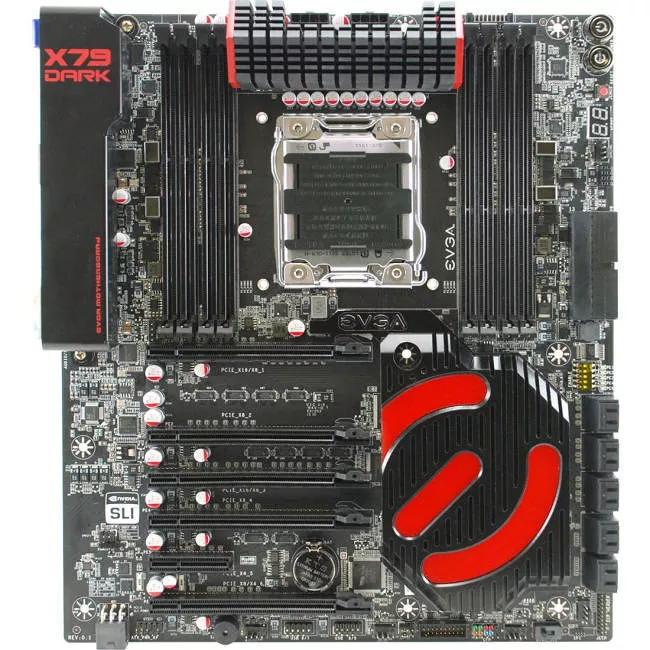 EVGA 150-SE-E789-K2 Desktop Motherboard - 1x Socket R LGA-2011 - Intel X79 Express - 8x DDR3 - RAID - 5x PCIe x16 - 2x RJ-45 - EATX
