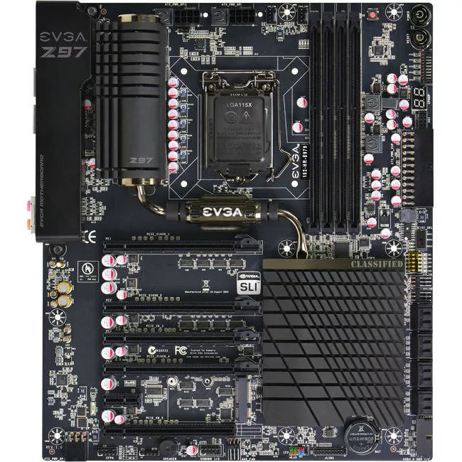 EVGA 152-HR-E979-KR Desktop Motherboard - 1x Socket H3 LGA-1150 - Intel Z97 Express - 4x DDR3 - RAID - 5x PCIe x16 - EATX