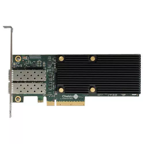 Chelsio T520-LL-CR 2-port Low Latency Low Pro 1/10GbE UWire Adapter w/ PCI-E x8 Gen 3, 32K conn.