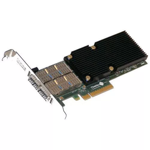 Chelsio T580-LP-CR 2-Port 10/40GbE Low Pro UWire Adapter W/ PCI-E x8 Gen 3, 32K conn. QSFP Conn.