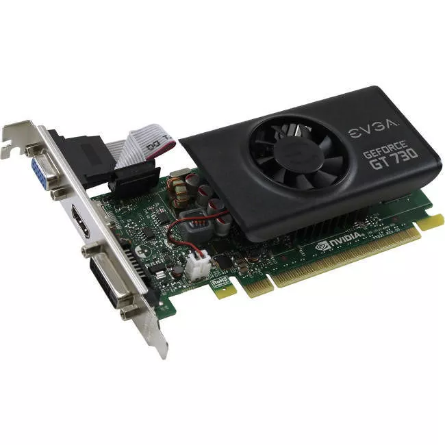 EVGA 02G-P3-3733-KR GeForce GT 730 Graphic Card - 902 MHz Core - 2 GB GDDR5 - PCIE 2.0 x16 - LP