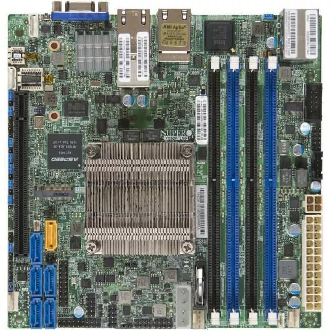 Supermicro MBD-X10SDV-12C+-TLN4F-O Server Motherboard - Socket BGA-1667 - 4x DDR4 - RAID - 1x M.2 - 1x PCIe x16 - 5x RJ-45 - Mini ITX