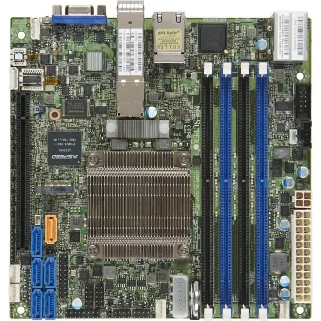 Supermicro MBD-X10SDV-16C-TLN4F+-O Server Motherboard - Socket BGA-1667 - 4x DDR4 - RAID - 1x M.2 - 1x PCIe x16 - 3x RJ-45 - Mini ITX