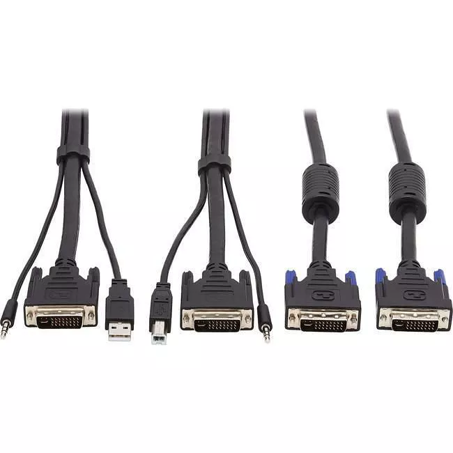 Tripp Lite P784-010-DV Dual DVI KVM Cable Kit 3 in 1 DVI USB 3.5mm Audio 3xM/3xM 10ft