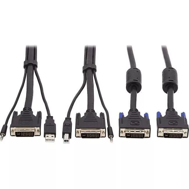 Tripp Lite P784-006-DV Dual DVI KVM Cable Kit 3 in 1 DVI USB 3.5mm Audio 3xM/3xM 6ft