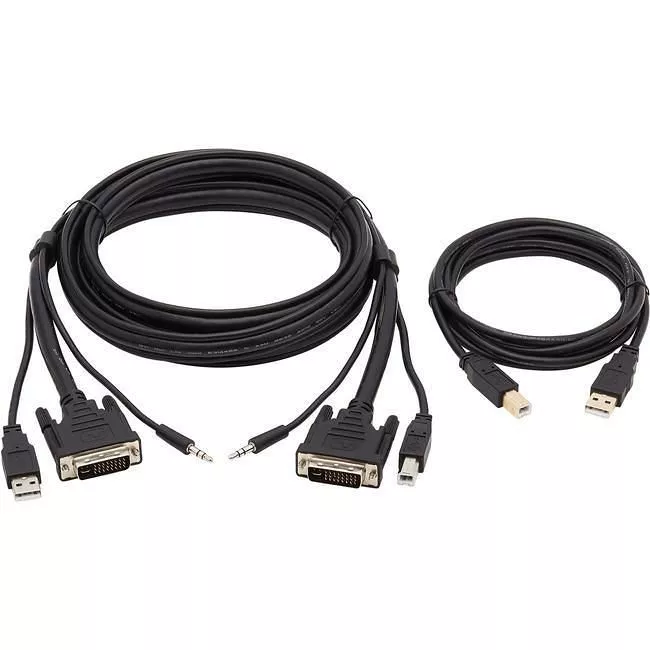 Tripp Lite P784-006-U DVI KVM Cable Kit, DVI USB 3.5mm Audio 3xM/3xM+USB M/M Black 6ft