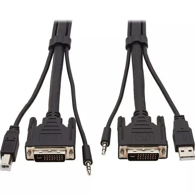 Tripp Lite P784-010 DVI KVM Cable Kit 3 in 1 DVI, USB 3.5mm Audio 3xM/3xM Black 10ft