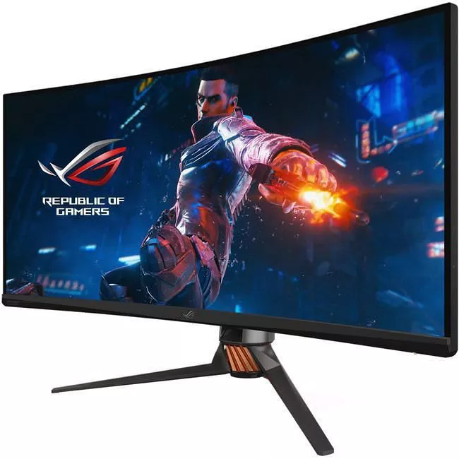 ASUS PG35VQ Swift 35" Class UW-QHD Curved Screen Gaming LCD Monitor - 21:9 - Plasma Copper, Armor Titanium, Black