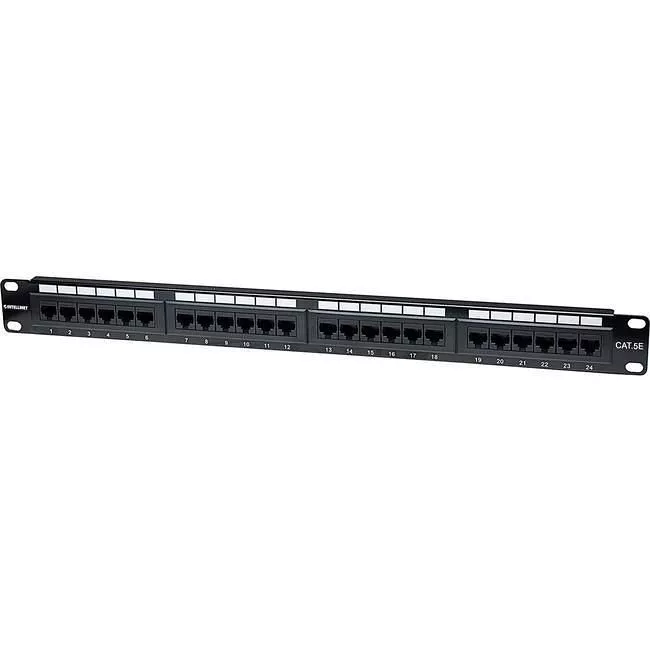 Intellinet 513555 Intellinet Network Solutions 24-Port Rackmount Cat5e UTP 110/Krone Patch Panel, 1U