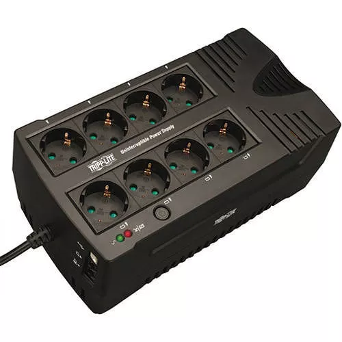 Tripp Lite AVRX550UD UPS 550VA 300W Int'l Desktop Battery Backup AVR 230V USB CEE7/7 Schuko Outlets