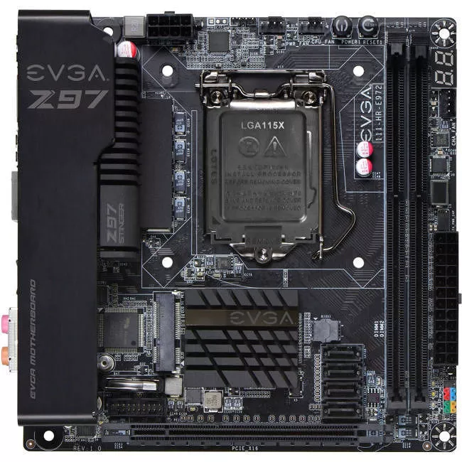 EVGA 111-HR-E972-KR Desktop Motherboard - 1x Socket H3 LGA-1150 - Intel Z97 Express - 2x DDR3 - RAID - 1x PCIe x16 - 1x RJ-45 - Mini ITX