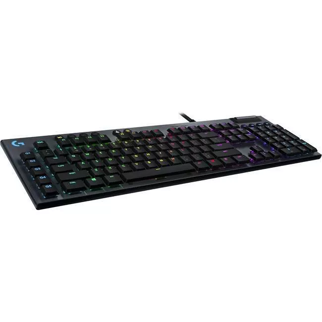 Logitech 920-009000 G815 LIGHTSYNC RGB Mechanical Gaming Keyboard with Low Profile GL Linear key switch, 5 programmable G-keys,USB Passthrough, dedicated media control