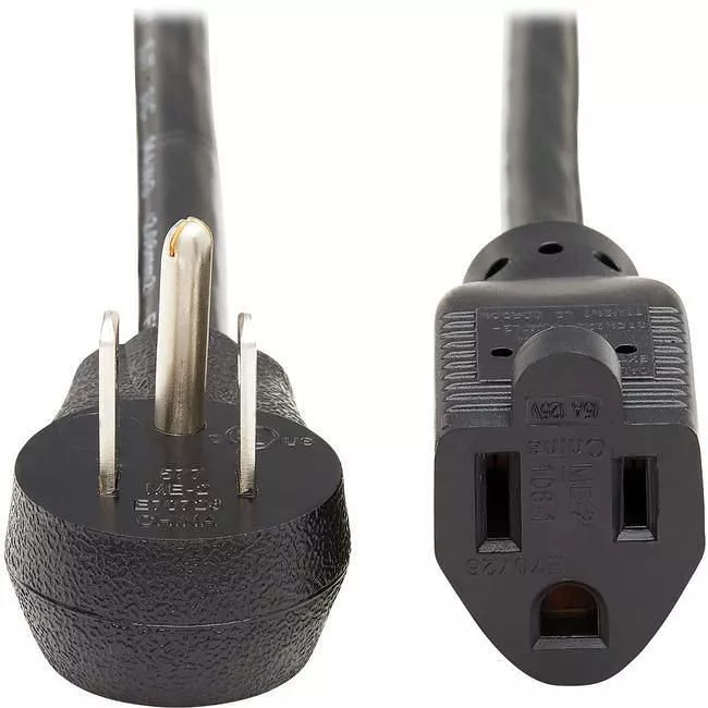 Tripp Lite P024-003-13A15D Eaton Tripp Lite Series Power Extension Cord, Right-Angle 5-15P to 5-15R, 13A, 120V, 16 AWG, 3 ft. (0.91 m), Black
