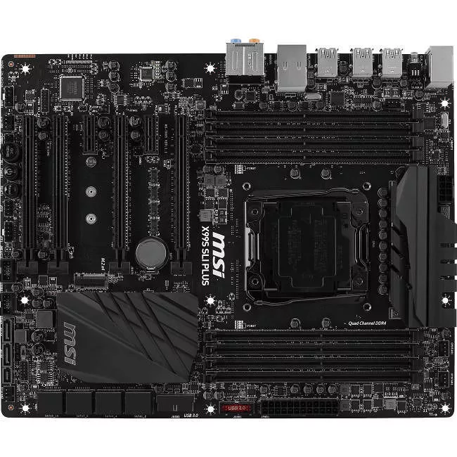 MSI X99S SLI PLUS Desktop Motherboard - 1x Socket LGA 2011-v3 - Intel X99 - 8x DDR4 - RAID - 1x M.2 - 4x PCIe x16 - 1x RJ-45 - ATX