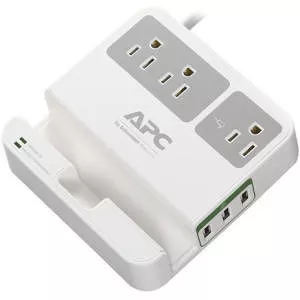 APC P3U3 Essential SurgeArrest, 3 Outlets, 3 USB Charging Ports, 120V