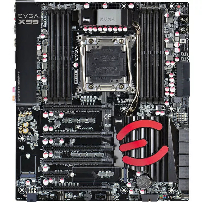 EVGA 151-HE-E999-KR Desktop Motherboard - 1x Socket LGA 2011-v3 - Intel X99 - 8x DDR4 - RAID - 1x M.2 - 5x PCIe x16 - 2x RJ-45 - EATX