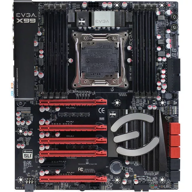 EVGA 150-HE-E997-KR Desktop Motherboard - 1x Socket LGA 2011-v3 - Intel X99 - 8x DDR4 - RAID - 5x PCIe x16 - 2x RJ-45 - EATX