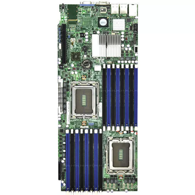 Supermicro MBD-H8DGT-HIBQF-O Server Motherboard - 2x Socket G34 LGA-1944 - AMD SR5670 - 16x DDR3 - RAID - 1x PCIe x16 - 3x RJ-45 - Proprietary Form Factor