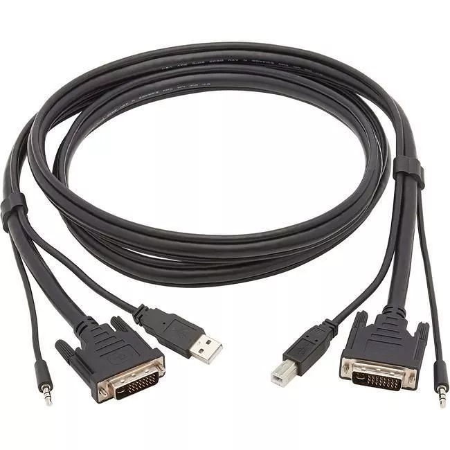 Tripp Lite P784-006 DVI KVM Cable Kit 3 in 1 DVI, USB 3.5mm Audio 3xM/3xM Black 6ft