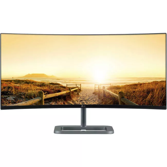 LG 34UC87M-B 34" Class UW-QHD Curved Screen LCD Monitor - 21:9 - Black, Dark Silver