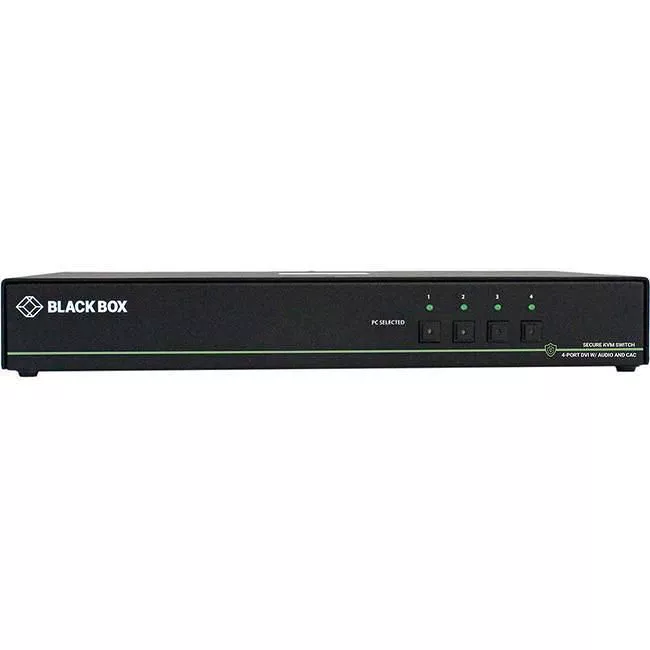 Black Box SS4P-SH-DVI-UCAC KVM Switchbox - CAC - 4 Port - Single Monitor - DVI-I - PS2 - USB - NIAP 3.0